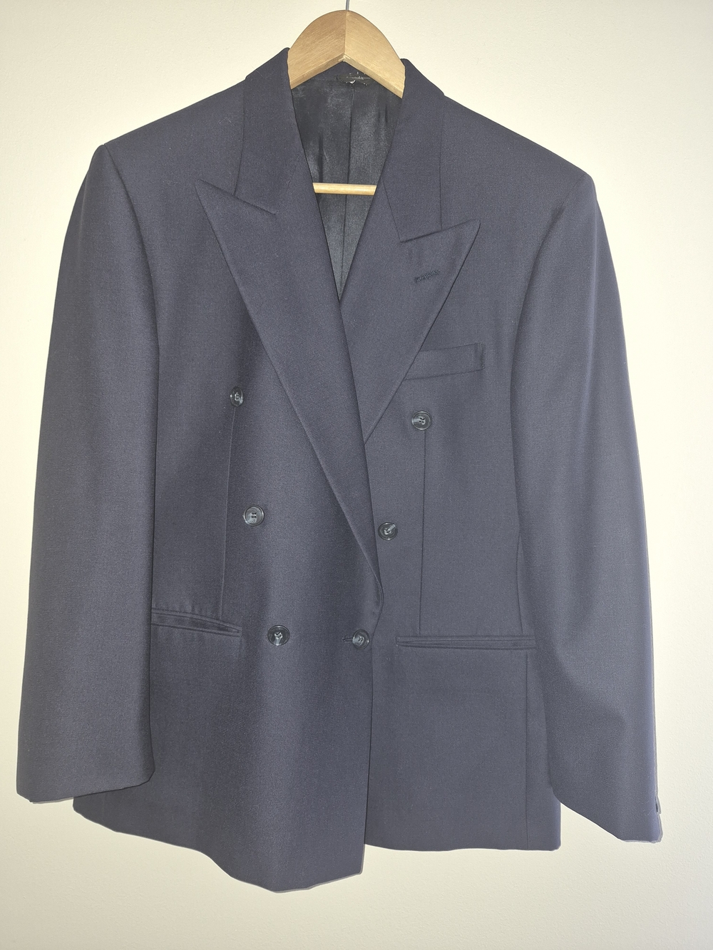 Vintage Jones New York Double Breasted Navy Blazer Made in Canada 20” Pit to Pit